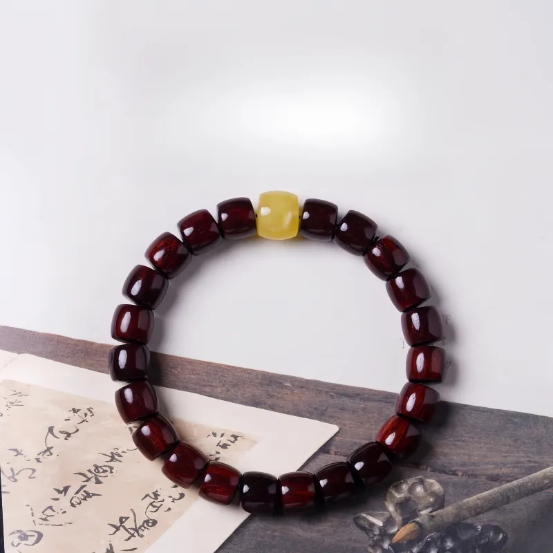 Noritake Small Leaf Red Sandalwood Bracelets Unisex-2