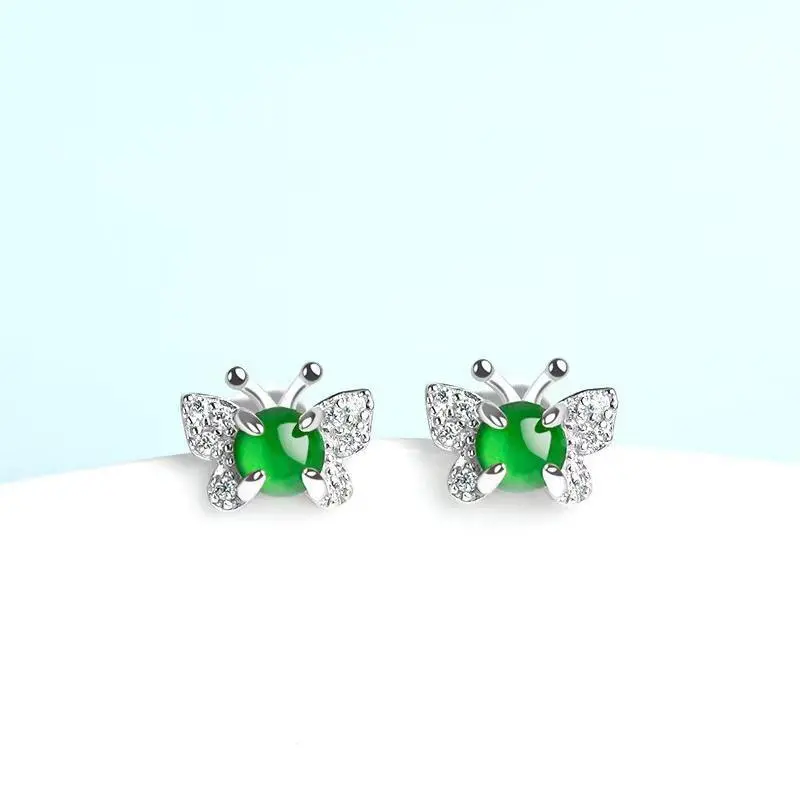 Noritake Ice Glutinous Jadeite Stud Earrings Women's-2