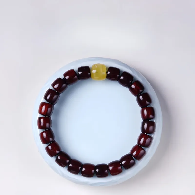 Noritake Small Leaf Red Sandalwood Bracelets Unisex-4