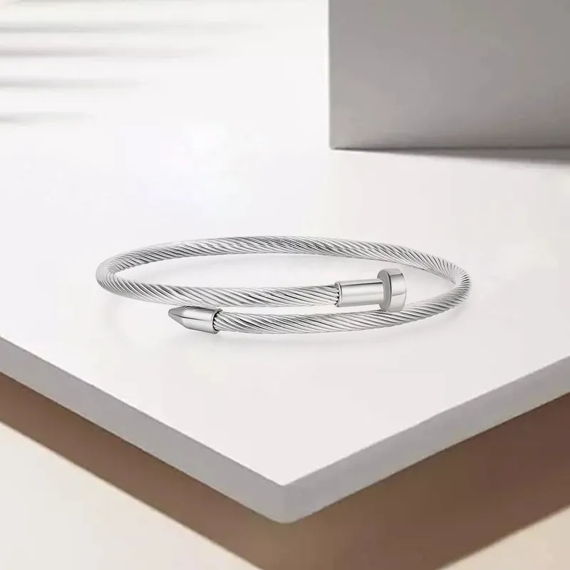 LuluCanaan Titanium Steel Bangles Unisex-2