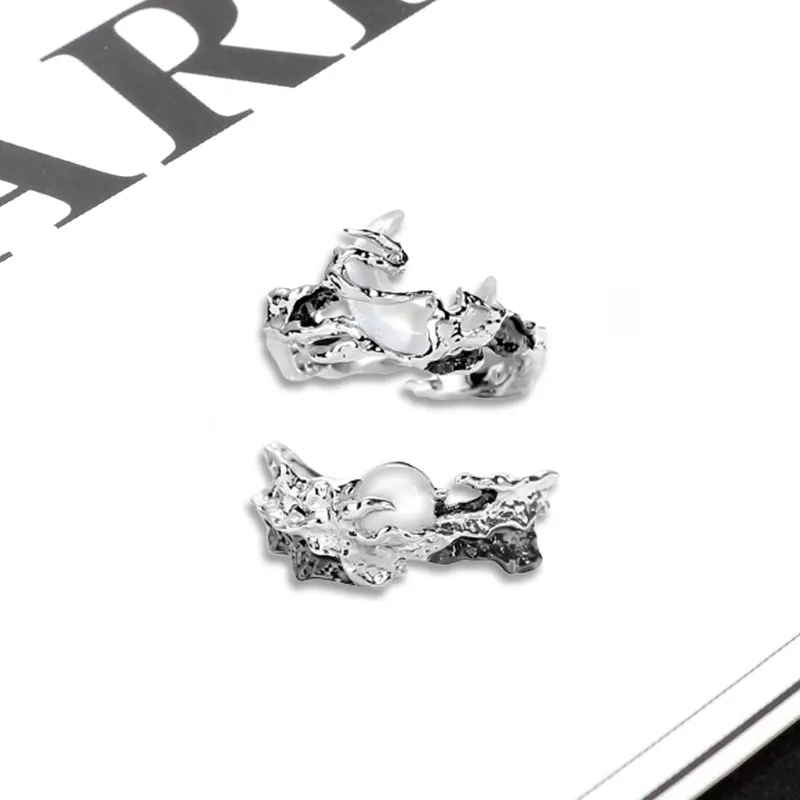 LuluCanaan Glass Cat Eye Rings Unisex-2