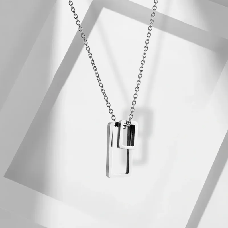 LuluCanaan Titanium Steel Necklaces Men's-2