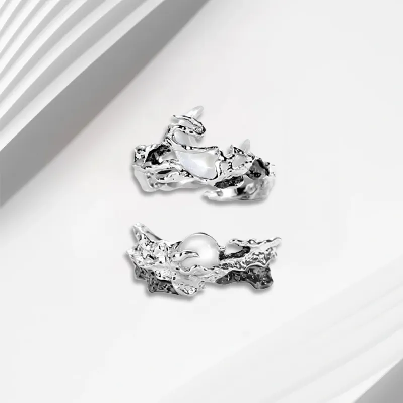 LuluCanaan Glass Cat Eye Rings Unisex-1