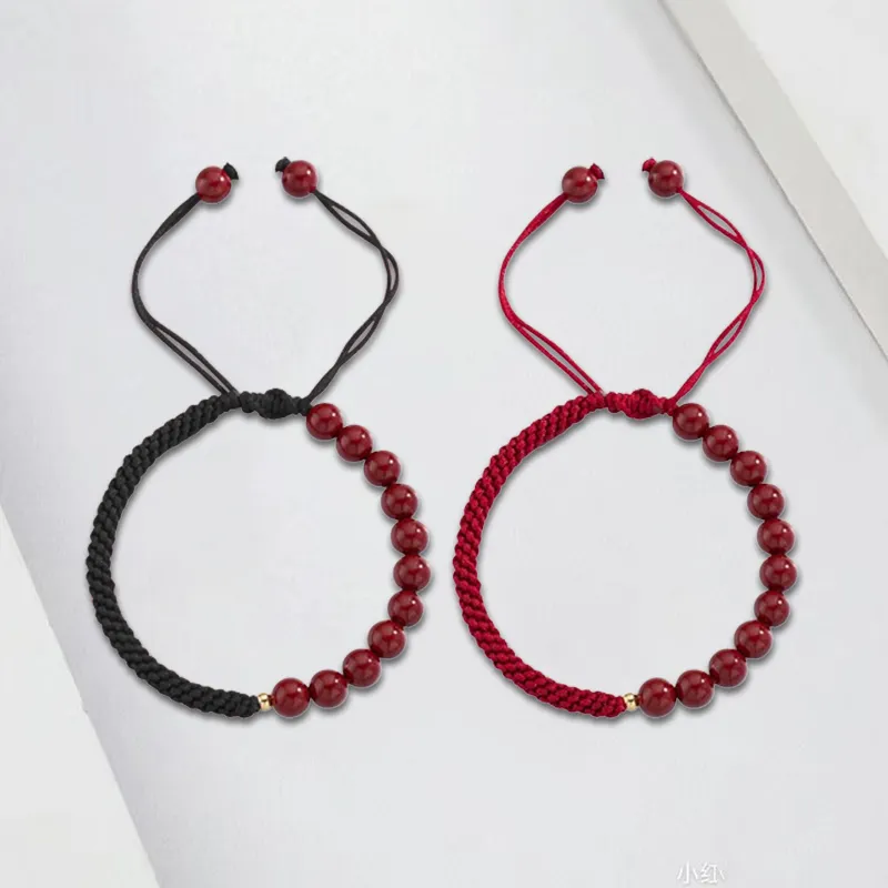 LuluCanaan Reconstructed Cinnabar Jade Bracelets Unisex-1