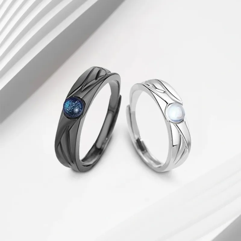 LuluCanaan Glass Cat Eye Rings Unisex-2