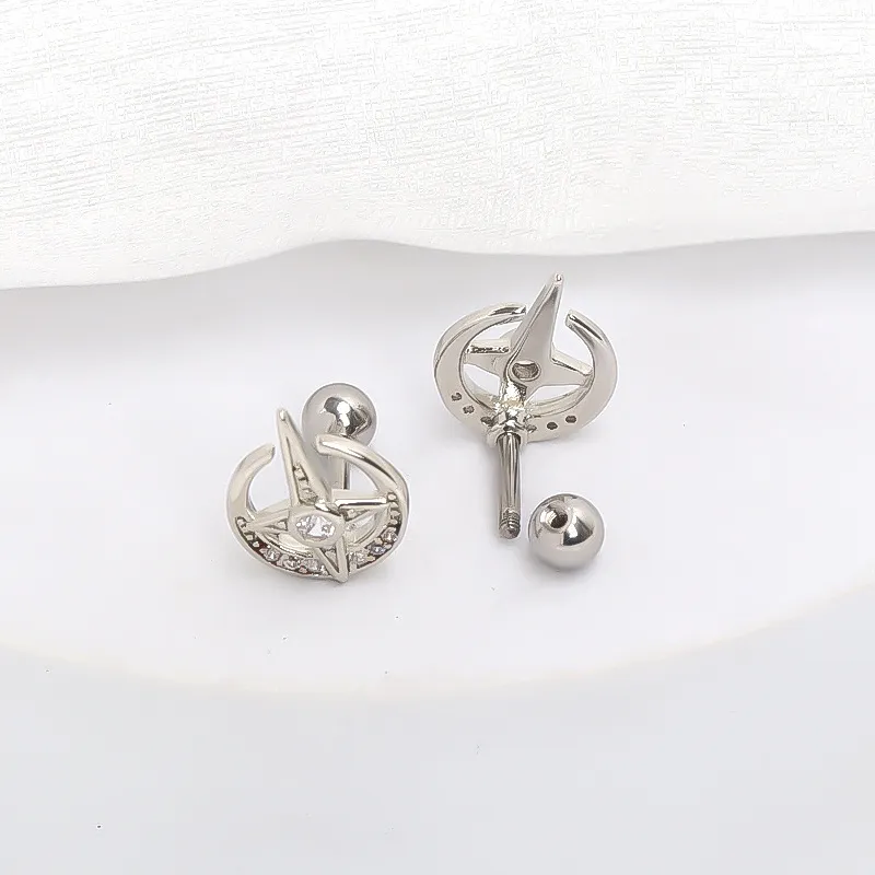 LuluCanaan Titanium Steel Stud Earrings Unisex-2