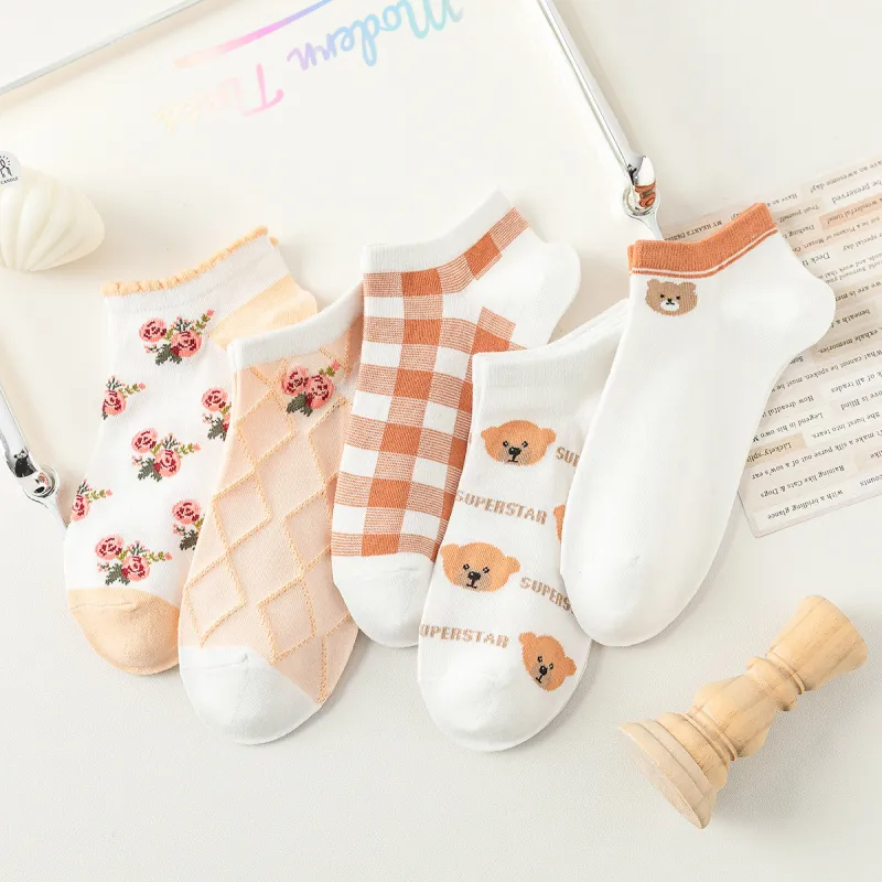 GUJIN Ankle Socks Women's 5 Pack Mixed Color-3