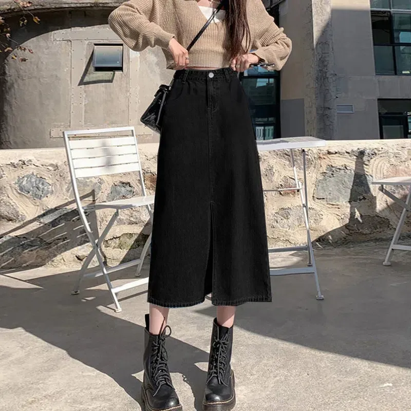 KAISER Denim Long Skirts Women's Black-3