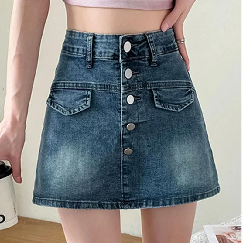 KAISER Denim Short Skirts Women's Vintage Blue-4