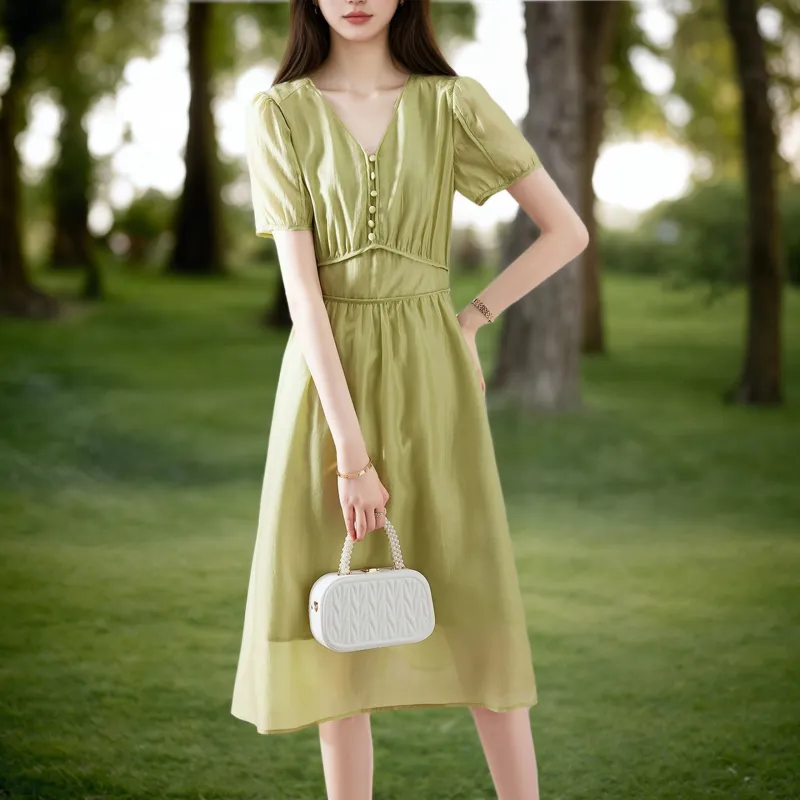 KAISER Short Sleeved Dress Women's Light Green-1