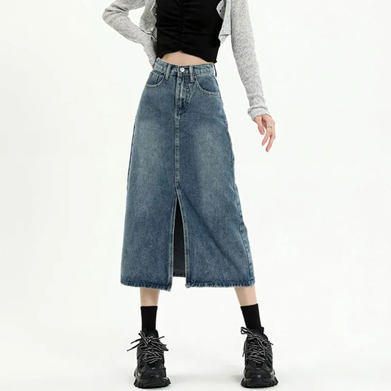KAISER Denim Long Skirts Women's Vintage Blue-2