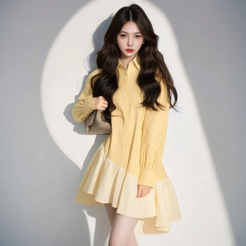 KAISER Long Sleeved Dress Women's Lemon-4