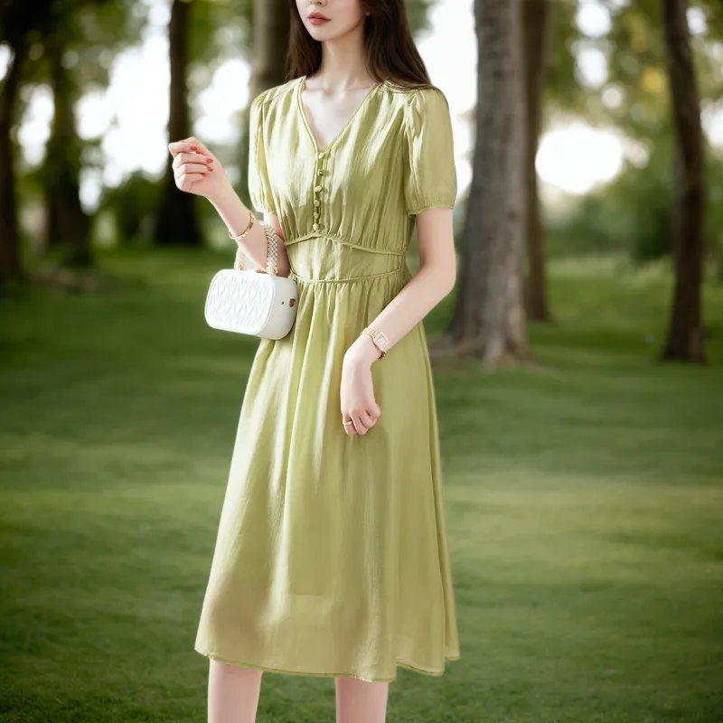 KAISER Short Sleeved Dress Women's Light Green-4