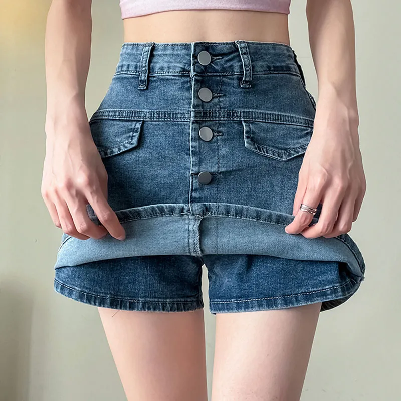 KAISER Denim Short Skirts Women's Vintage Blue-3