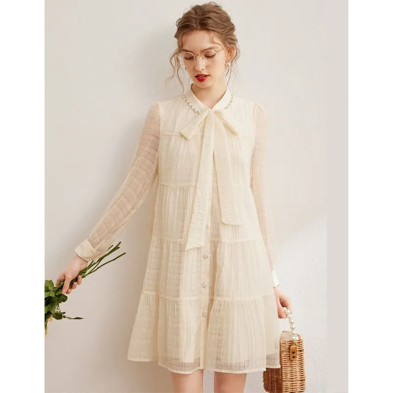 KAISER Long Sleeved Dress Women's Apricot-3