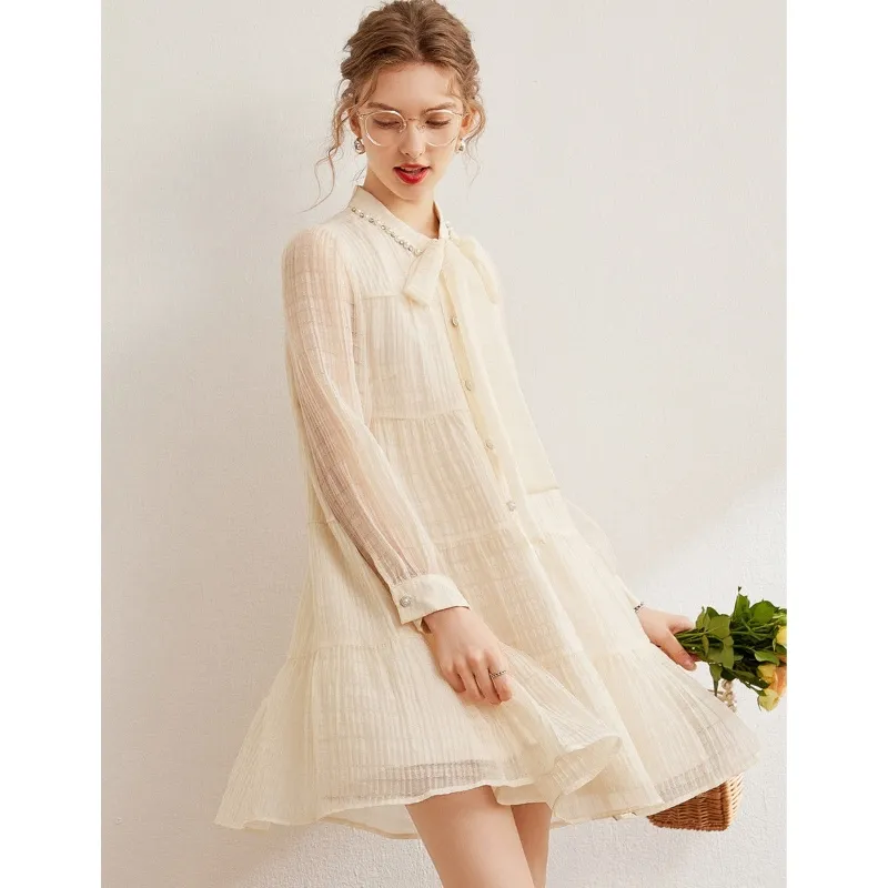 KAISER Long Sleeved Dress Women's Apricot-4