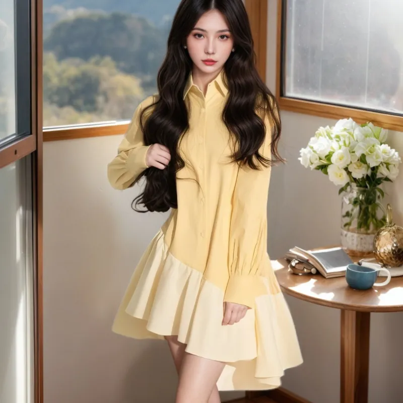 KAISER Long Sleeved Dress Women's Lemon-1