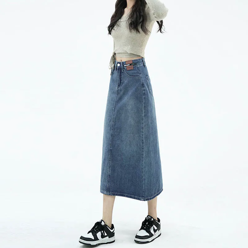 KAISER Denim Long Skirt Women's Vintage Blue-4
