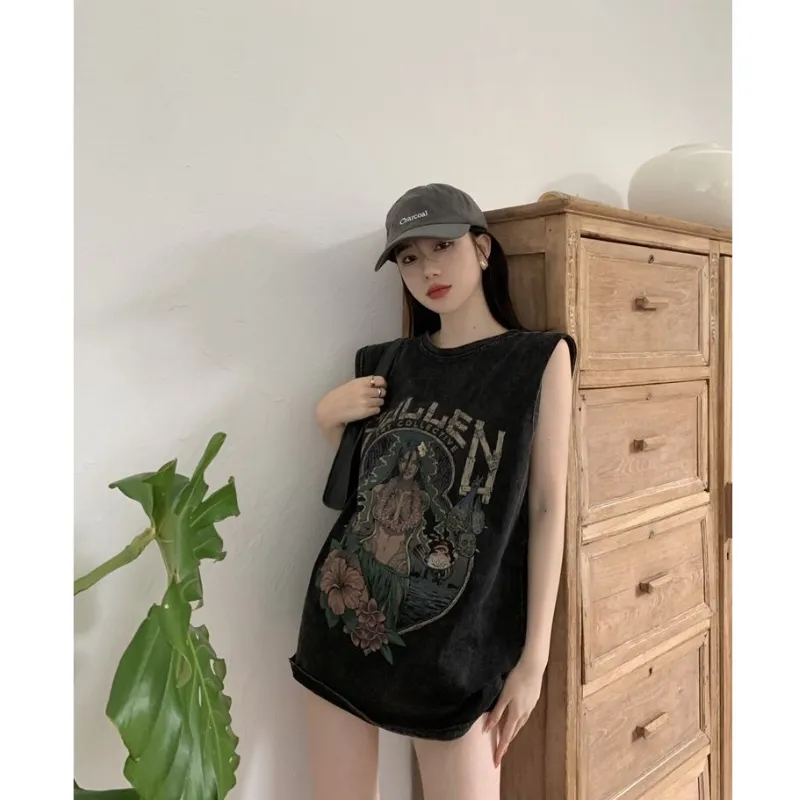 KAISER Tank Tops Women's Black Gray Color-5