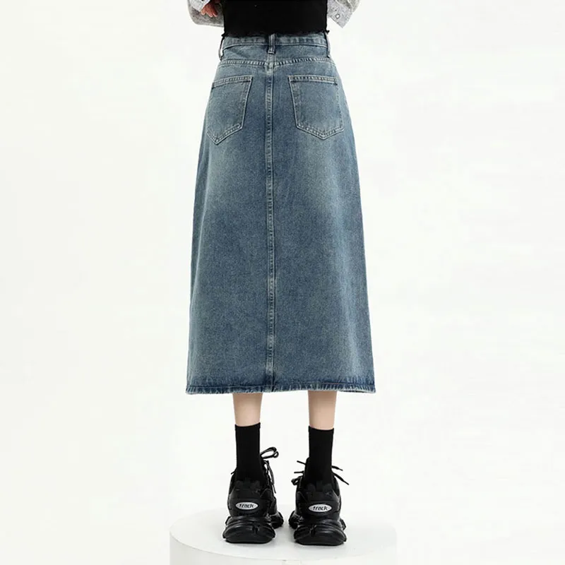 KAISER Denim Long Skirts Women's Vintage Blue-3