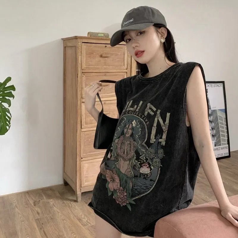 KAISER Tank Tops Women's Black Gray Color-3