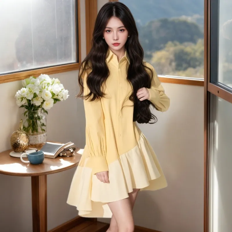 KAISER Long Sleeved Dress Women's Lemon-2