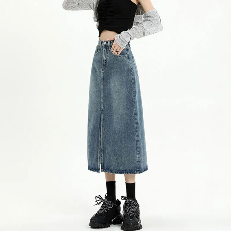 KAISER Denim Long Skirts Women's Vintage Blue-5