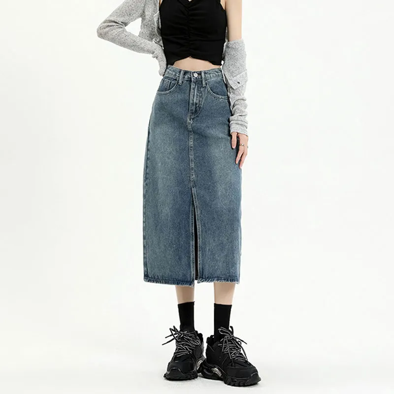 KAISER Denim Long Skirts Women's Vintage Blue-4