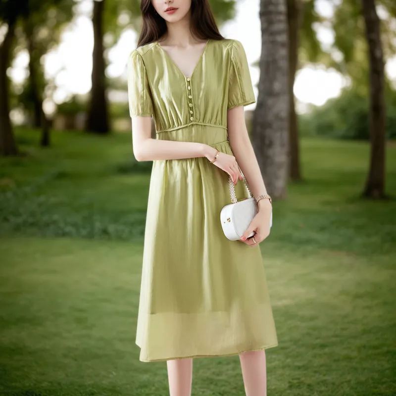 KAISER Short Sleeved Dress Women's Light Green-3