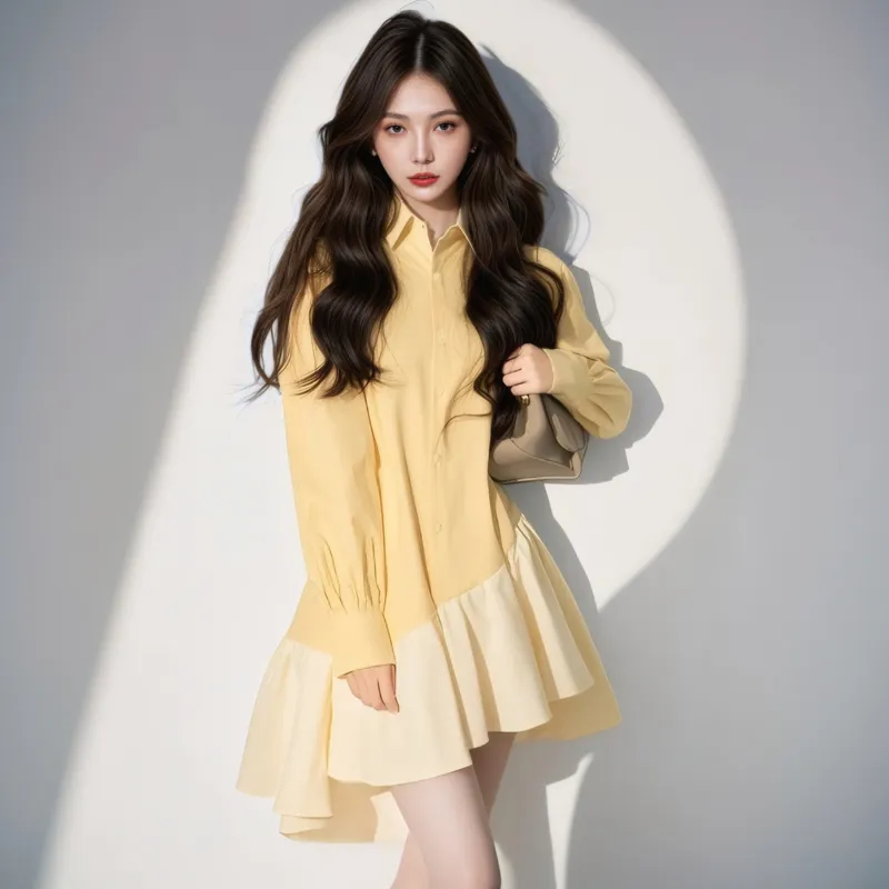 KAISER Long Sleeved Dress Women's Lemon-3