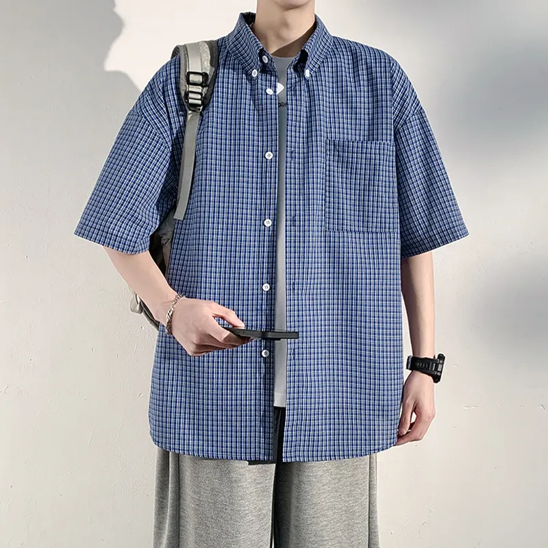 KFKU Shirts Unisex Blue Plaid-3