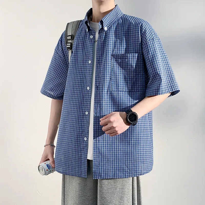 KFKU Shirts Unisex Blue Plaid-2