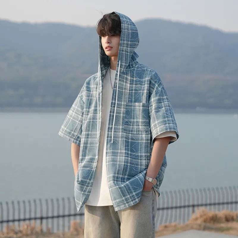 KFKU Shirts Unisex Blue Plaid-4