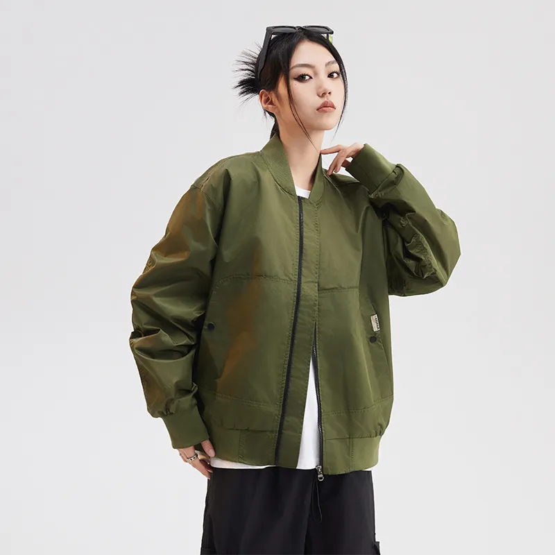 KFKU Baseball Jacket Unisex Light Army Green-2