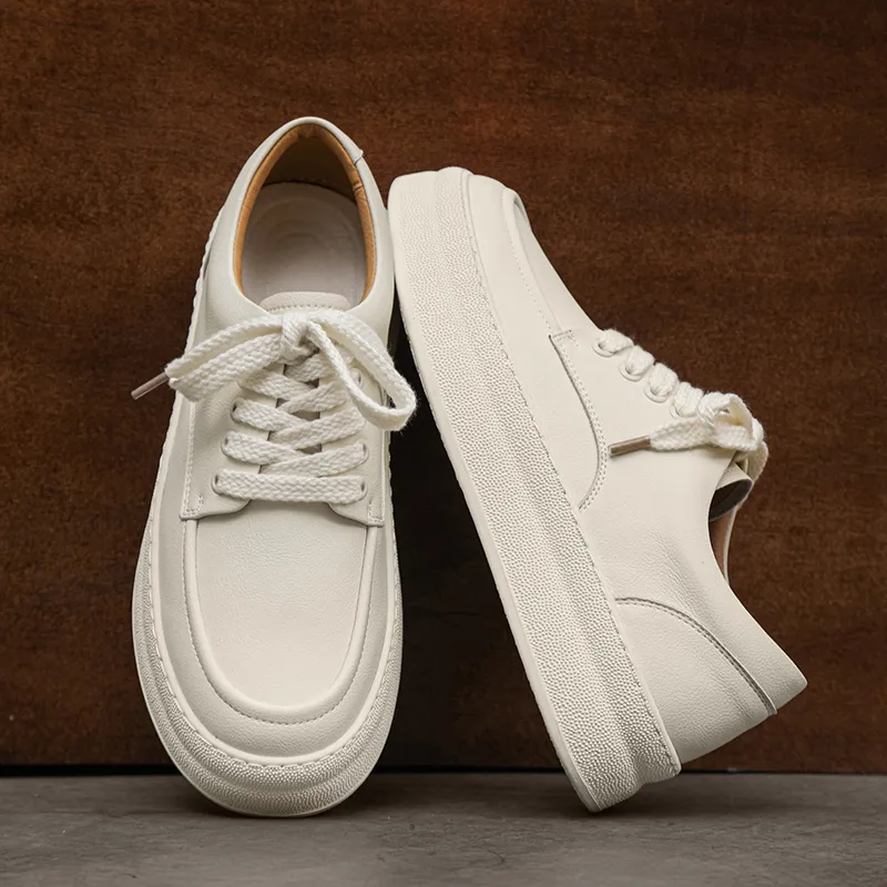 JOSINY Low Top Skateboard Shoes Men's Beige-3
