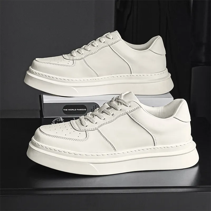 JOSINY Low Top Skateboard Shoes Men's White-3