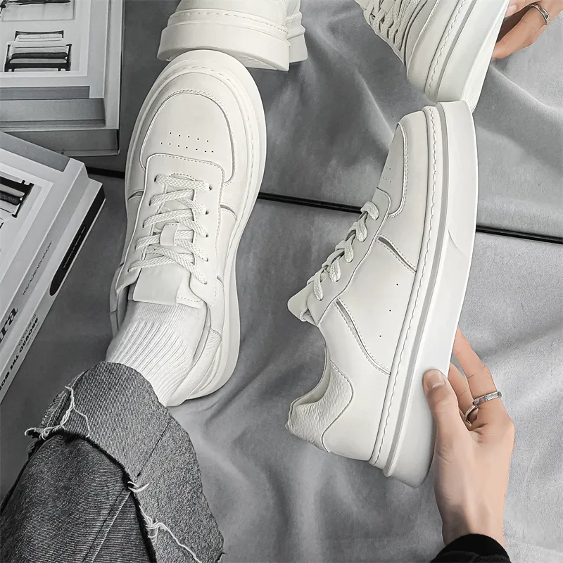 JOSINY Low Top Skateboard Shoes Men's White-3