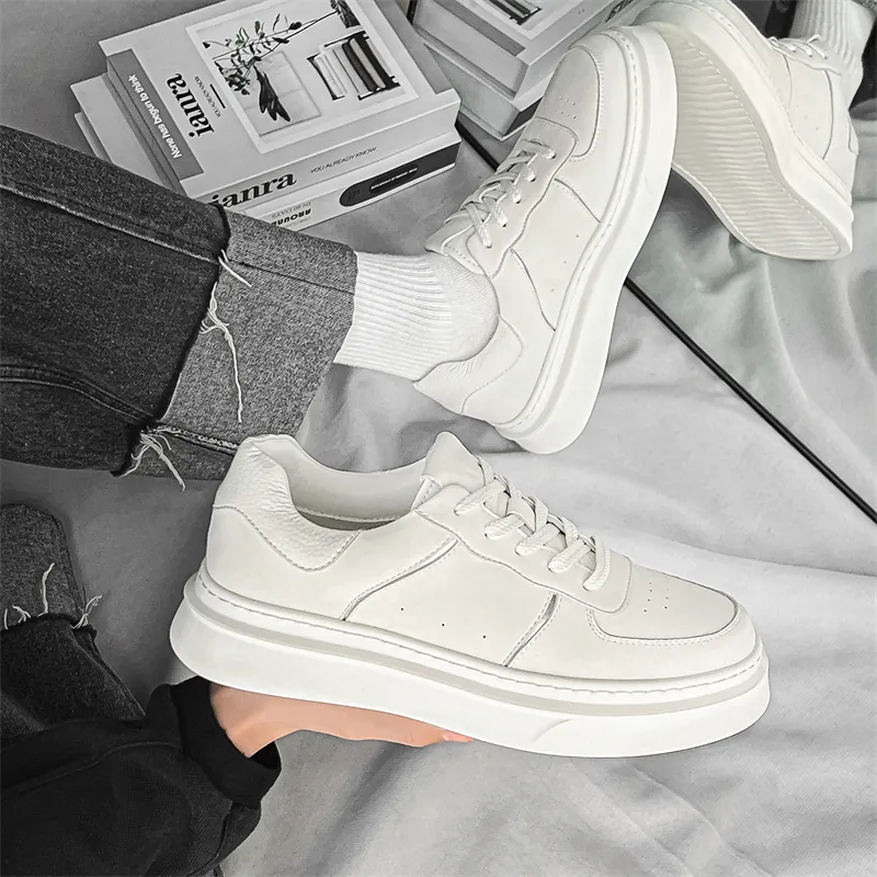 JOSINY Low Top Skateboard Shoes Men's White-4