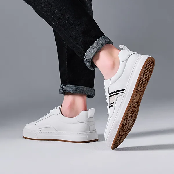JOSINY Low Top Skateboard Shoes Men's White-6
