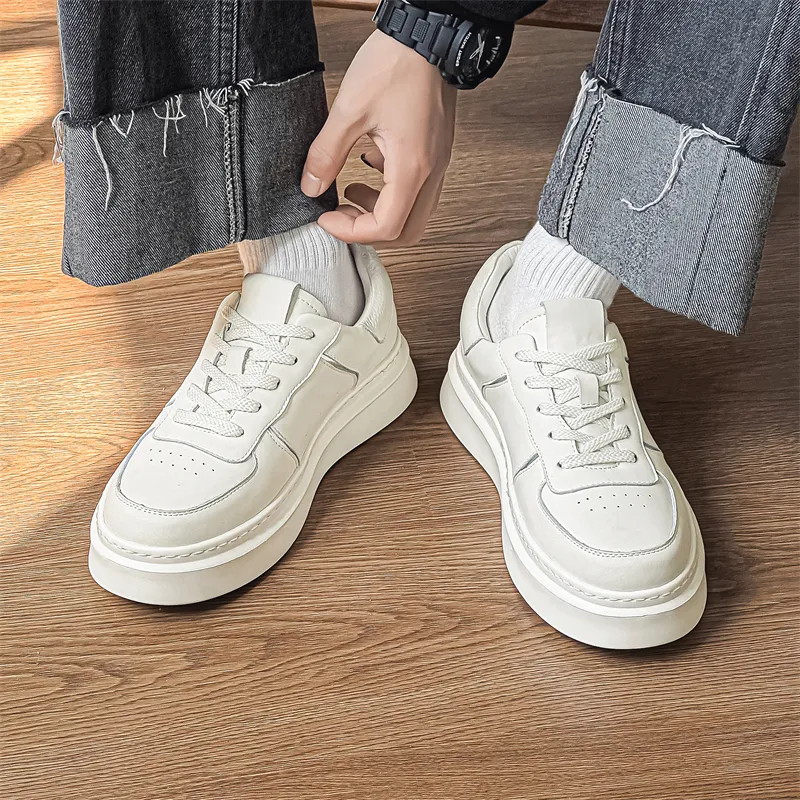 JOSINY Low Top Skateboard Shoes Men's White-5