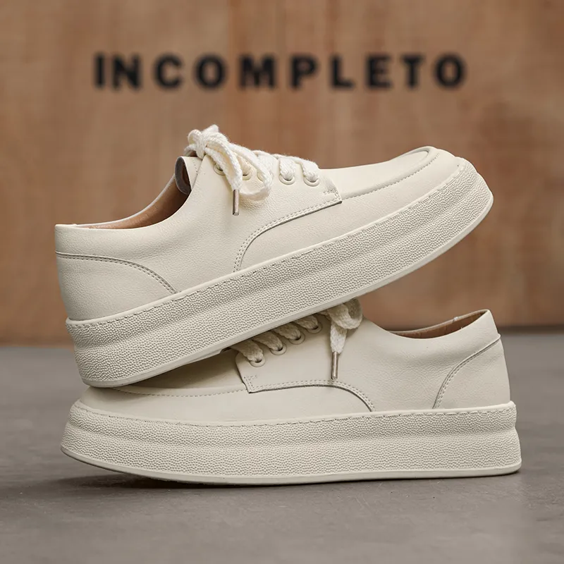 JOSINY Low Top Skateboard Shoes Men's Beige-4