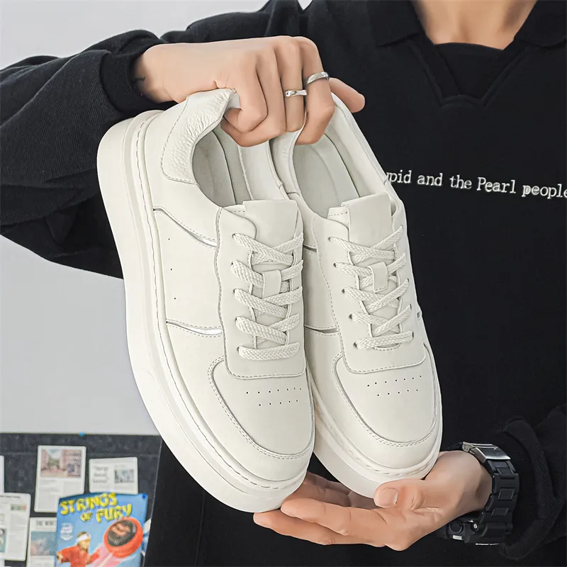 JOSINY Low Top Skateboard Shoes Men's White-2