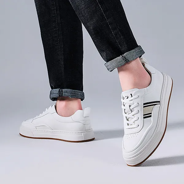 JOSINY Low Top Skateboard Shoes Men's White-7