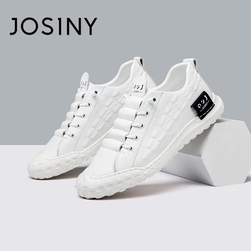 JOSINY Men's Casual Shoes Men Low Top White-10