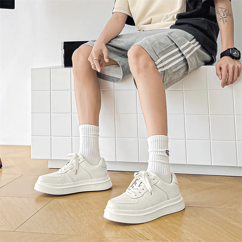 JOSINY Low Top Skateboard Shoes Men's White-4
