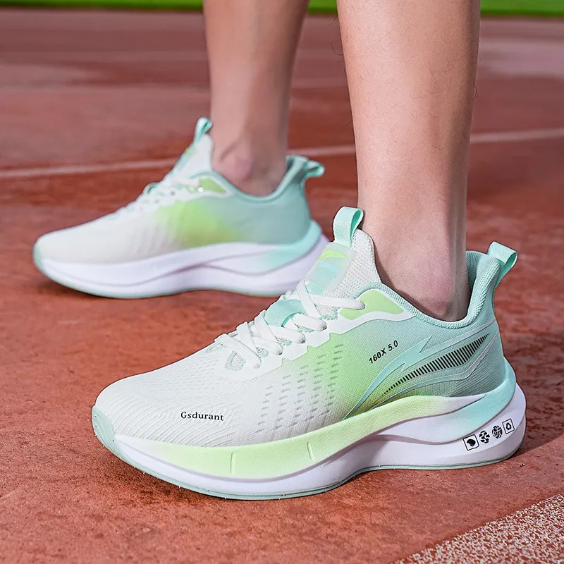Gaius Durant Abrasion Resistant Breathable Slip Resistant Low Top Supercritical Running Shoes Unisex Turquoise-4
