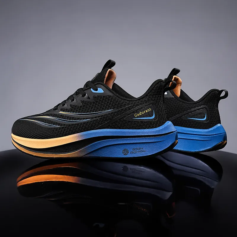 Gaius Durant Cushioning Abrasion Resistant Breathable Slip Resistant Low Top Running Shoes Unisex Black-1
