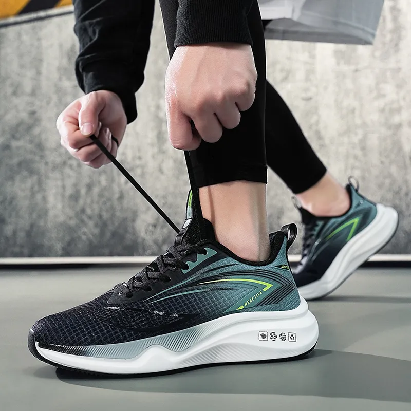 Gaius Durant Abrasion Resistant Lightweight Slip Resistant Low Top Running Shoes Men's Black Green-3