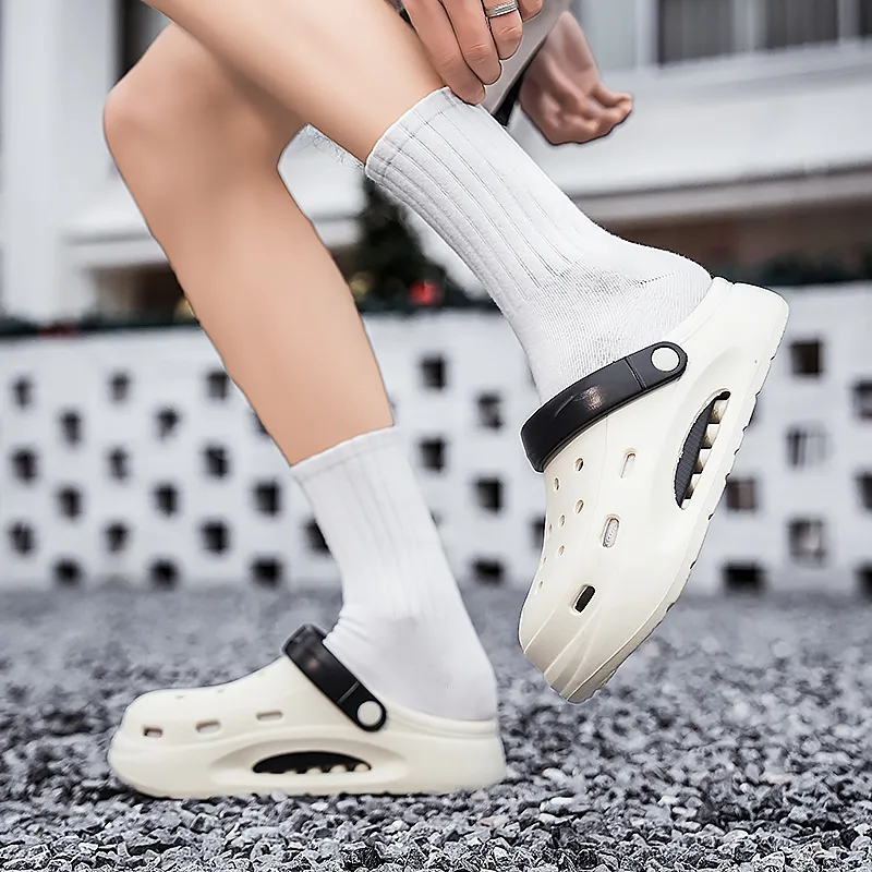 Gaius Durant Clogs Unisex Beige White Black-5