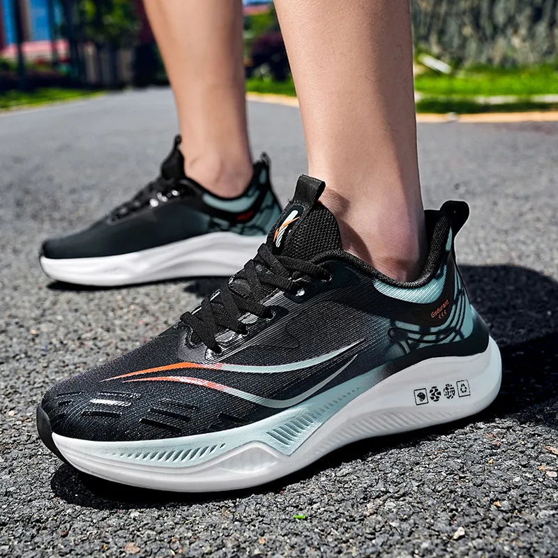 Gaius Durant Cushioning Rebound Abrasion Resistant Slip Resistant Low Top Running Shoes Men's Black Orange-2